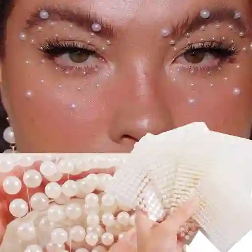 Gemas Faciales Autoadhesivas Blancas Para El Rostro Grandes