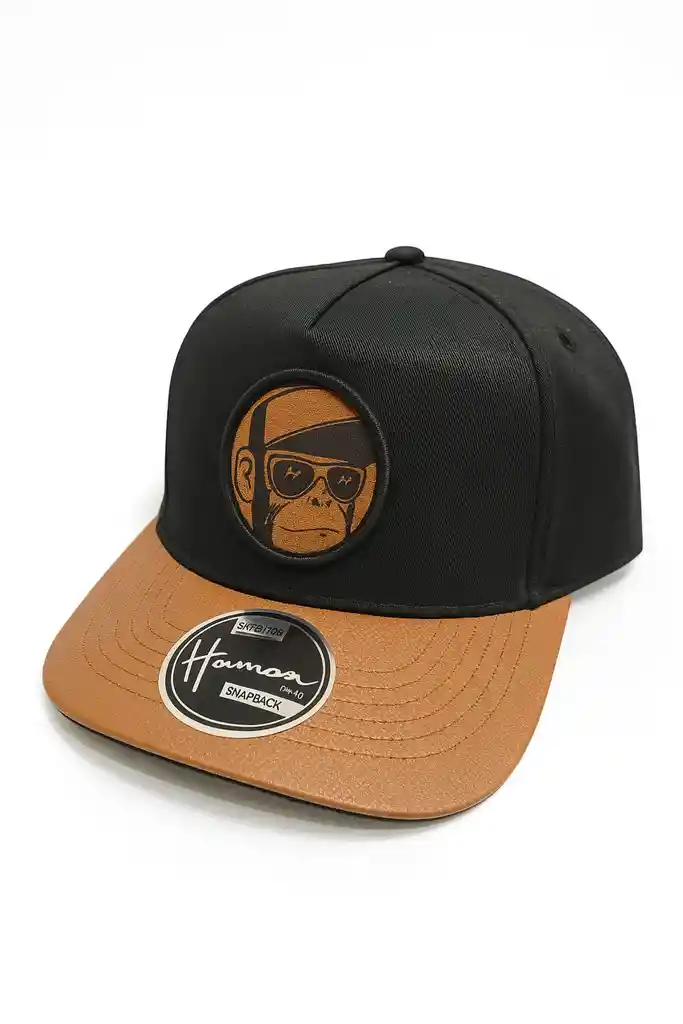 Gorra Snapback Negra Con Visera Café – Estilo Urbano Honor