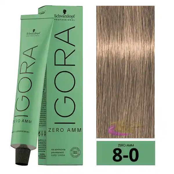 Igora Zero Amm (sin Amoniaco) 8-0 Rubio Claro Natural 60 Ml