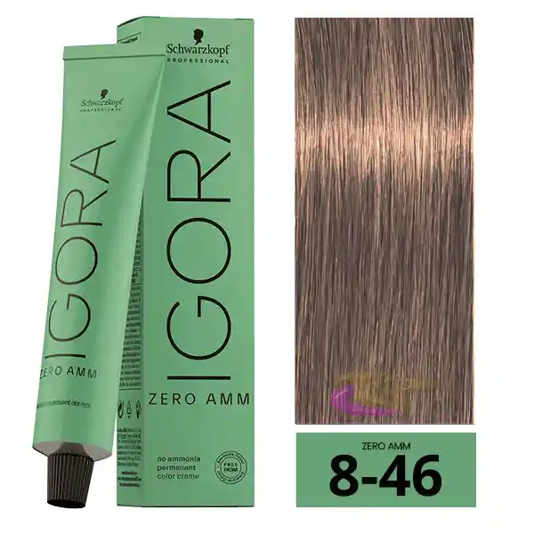 Igora Zero Amm (sin Amoniaco) 8-46 Rubio Claro Beige Chocolate 60 Ml