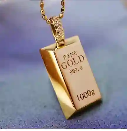 Collar Lingote De Oro 18 Kilates