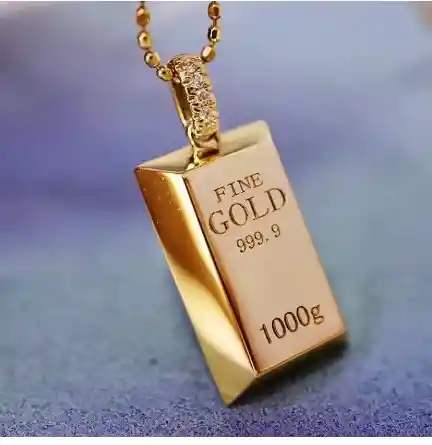 Collar Lingote De Oro 18 Kilates