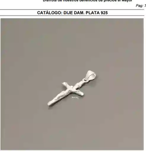 Dije De Collar Cruz Plata 925