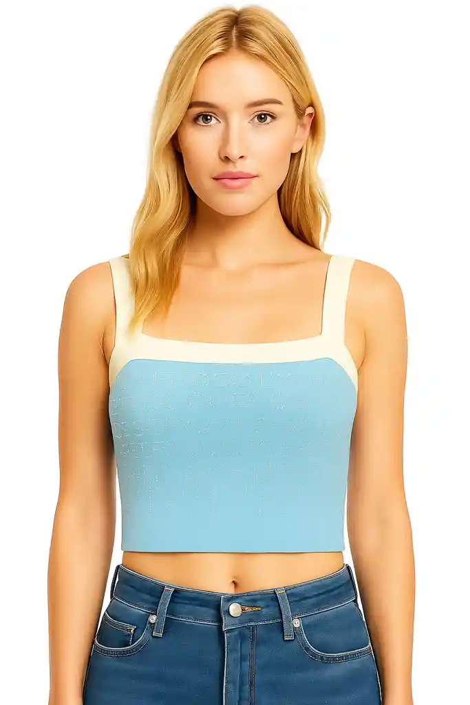 Top Tejido Con Cristales Talla Unica