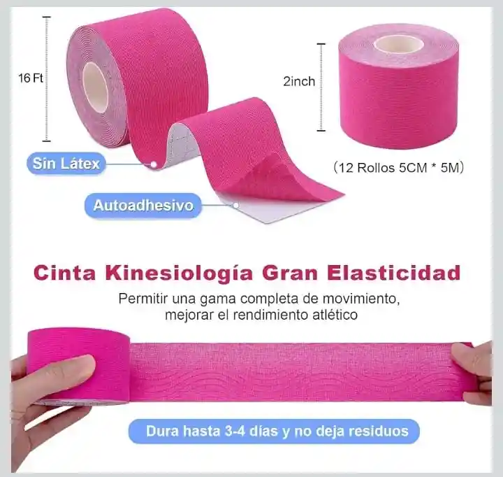 Cinta Kinesiológica Neuromuscular Kinesiotape De 5cm X 5 Metros (x1 Unidad)