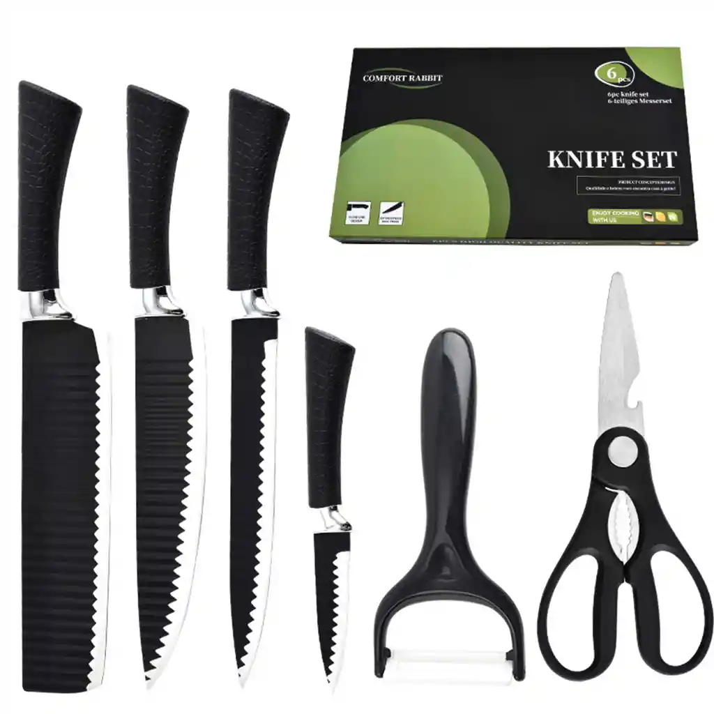 Set De 6 Cuchillos De Cocina