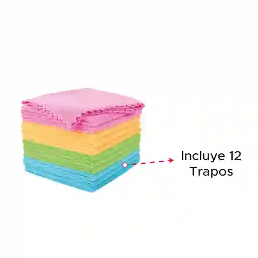 Set De 12 Paños Micro Fibra 30 X 30 Cm
