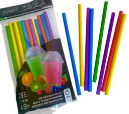 Pitillos Gruesos De Papel En Colores X 25 Unds