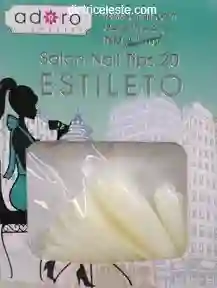 Uñas Postizas, Estileto. Natural- Tips 20 Adoro