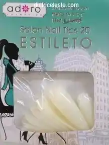 Uñas Postizas, Estileto. Natural- Tips 20 Adoro
