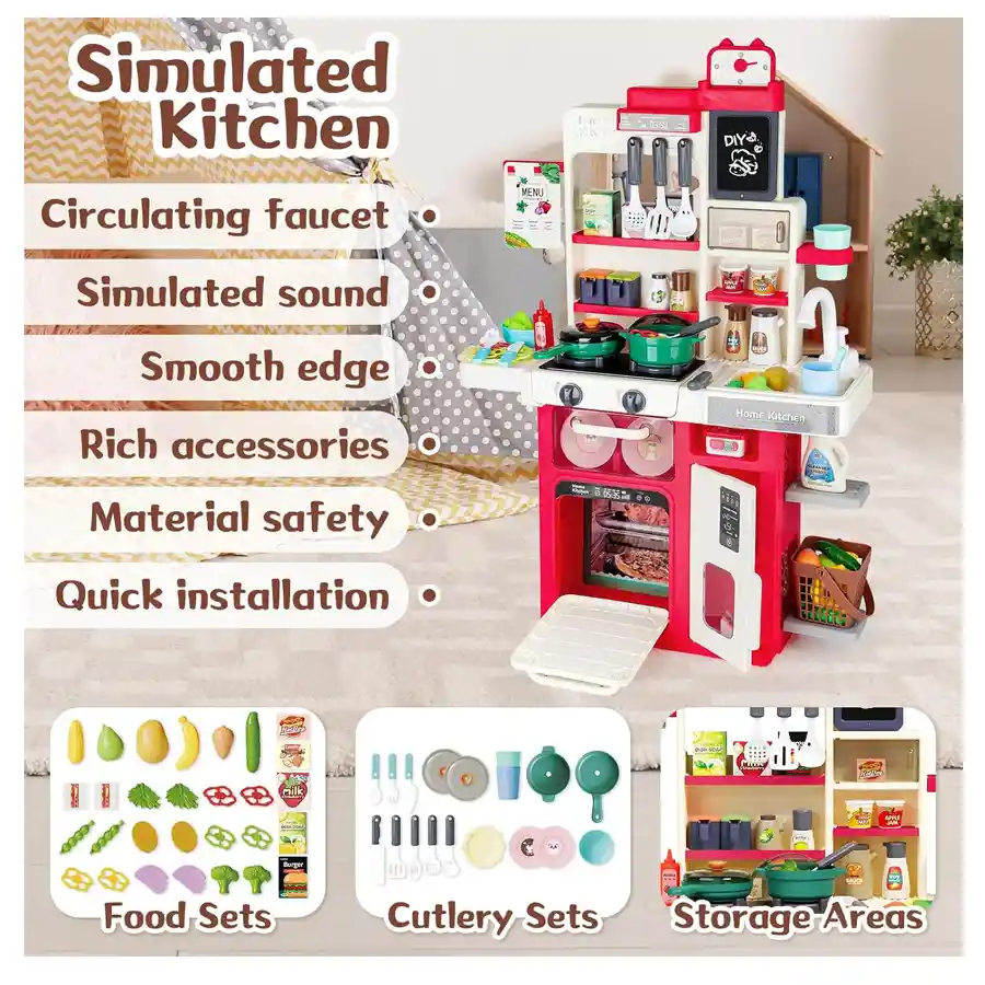 Cocina Infantil De 80 Cm Con Circulación De Agua