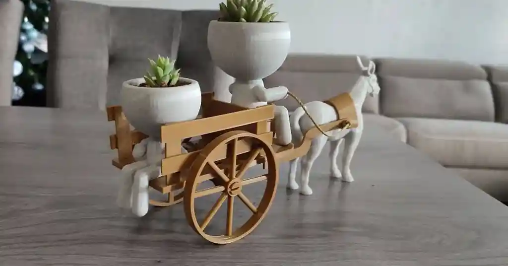 🌿✨ Maceta Carreta Padre E Hijo ✨🌿