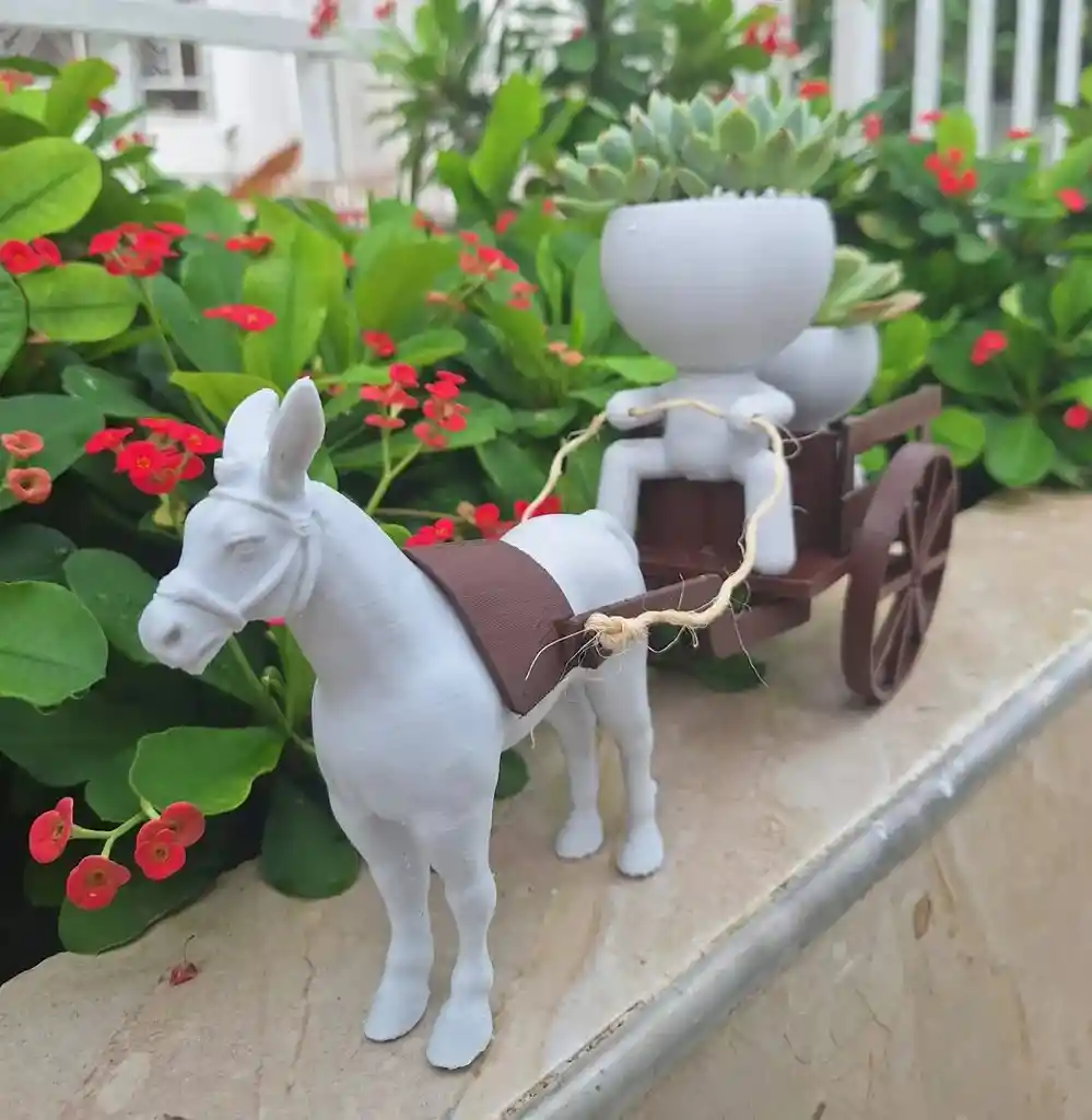 🌿✨ Maceta Carreta Padre E Hijo ✨🌿