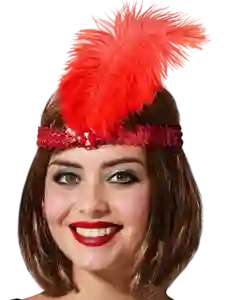 Halloween Hora Loca Balaca Charlestone Con Pluma