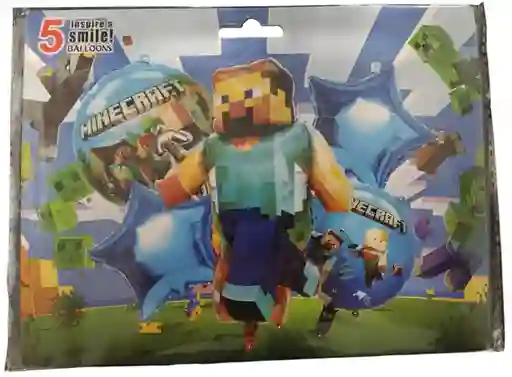 Bombas Globos Por 5 Piezas Diseño Minecraft Para Decoracion De Fiestas Niño O Hombre O Mujer