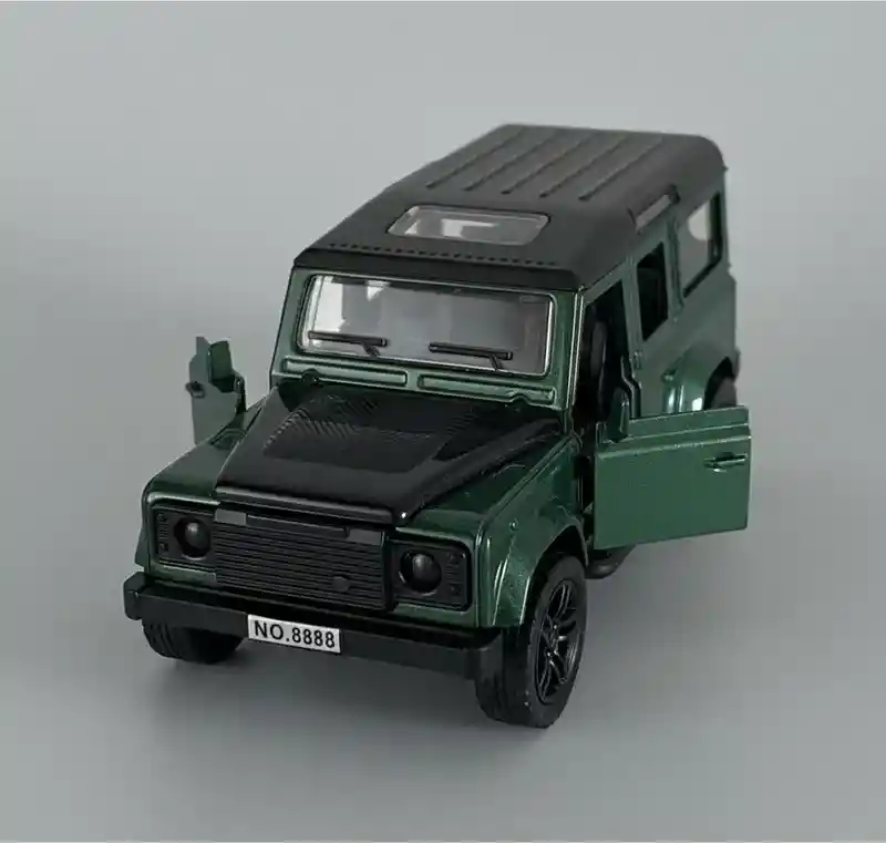 Vehículo Land Rover Defender Escala 1:32 Color Verde Militar