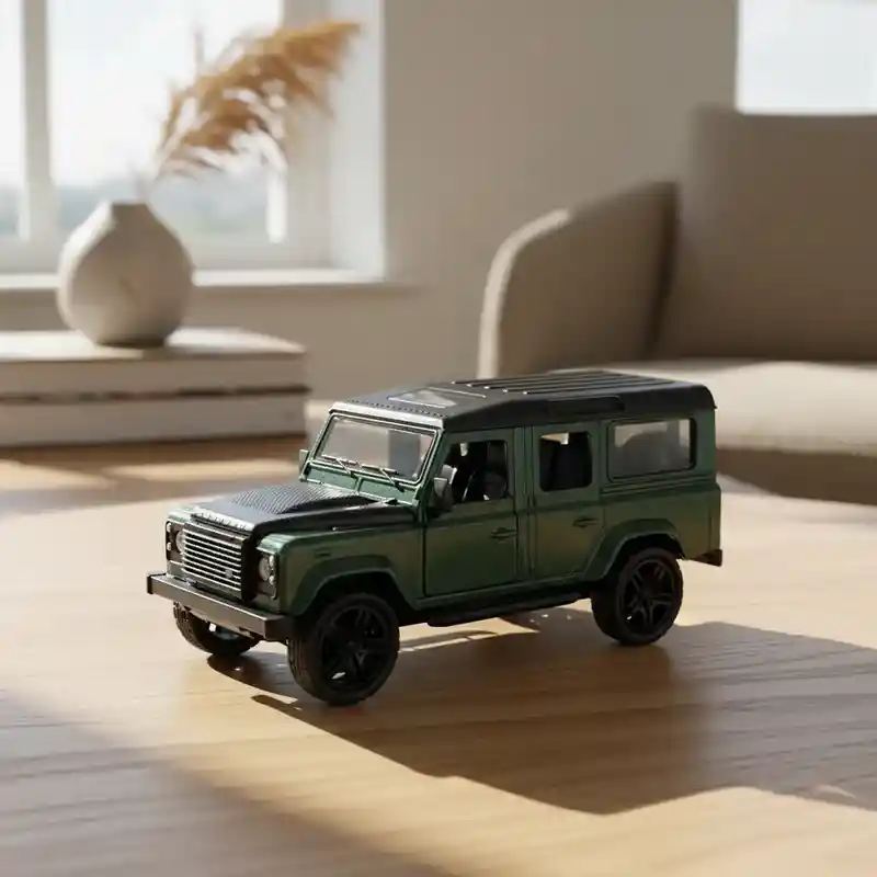 Vehículo Land Rover Defender Escala 1:32 Color Verde Militar