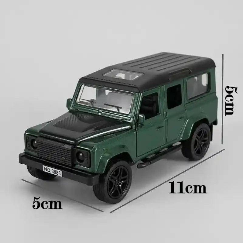 Vehículo Land Rover Defender Escala 1:32 Color Verde Militar