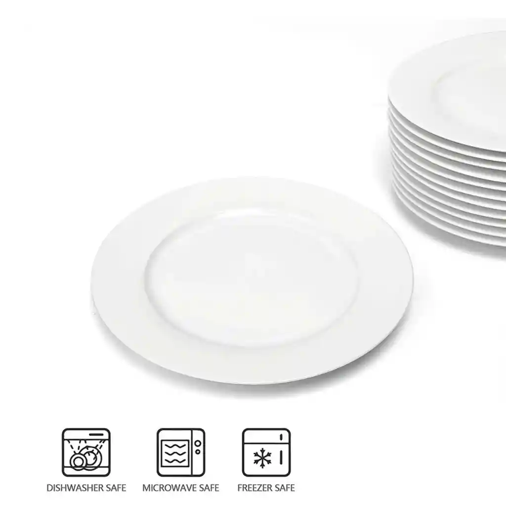 Set De 4 Platos Melamina Redondos 25 Cm