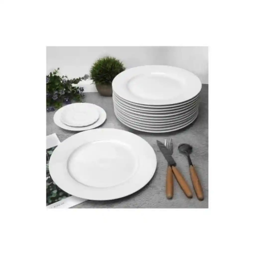 Set De 4 Platos Melamina Redondos 25 Cm