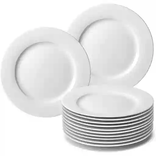 Set De 4 Platos Melamina Redondos 25 Cm
