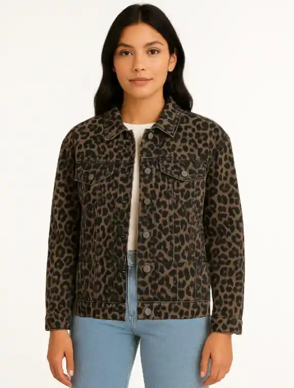 Chaqueta Para Mujer Oversized Estampado Animal Print - The Amber U