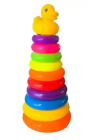 Juego Torre De Aros Para Encaje Pato Para Motricidad