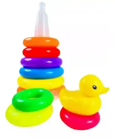 Juego Torre De Aros Para Encaje Pato Para Motricidad