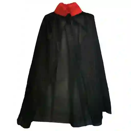 Halloween Capa Negra Cuello Rojo Vampiro Dracula Disfraz