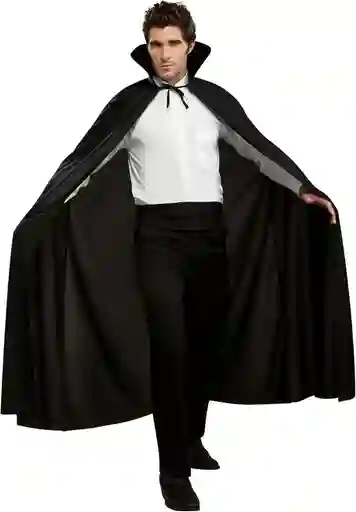 Halloween Capa Disfraz Negra Cuello Vampiro