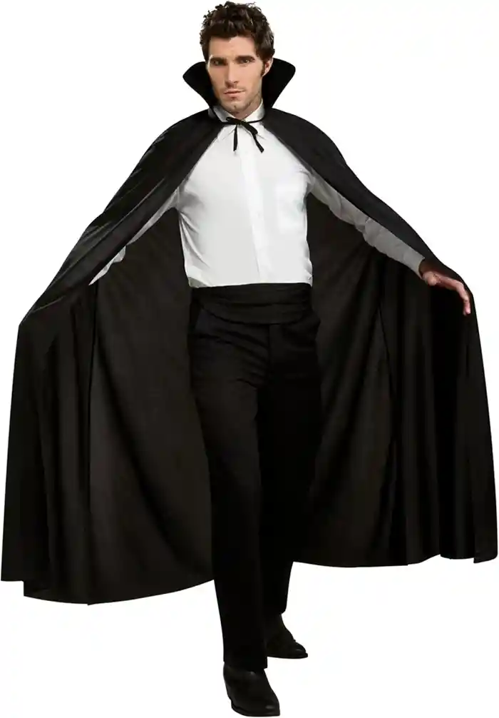 Halloween Capa Disfraz Negra Cuello Vampiro