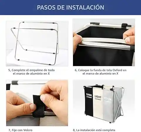Cesto Organizador Ropa Para Lavar 3 Secciones Lavanderia