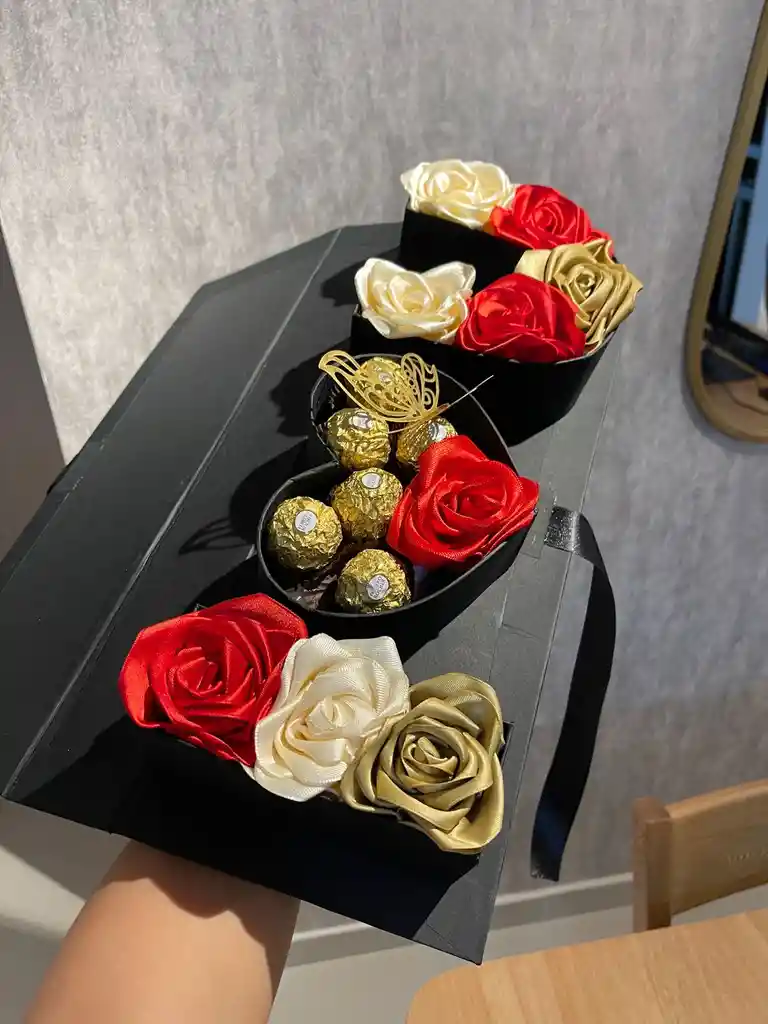 I Love You Caja De Rosas Chocolates – Regalo Elegante Amor Y Amistad