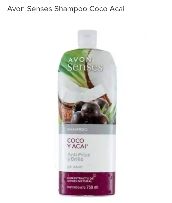 Avon - Shampoo - Coco Y Acai - Antifrizz Y Brillo