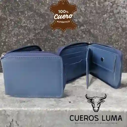 Billetera Cremallera Azul