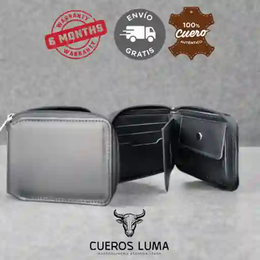 Billetera Cremallera Negra