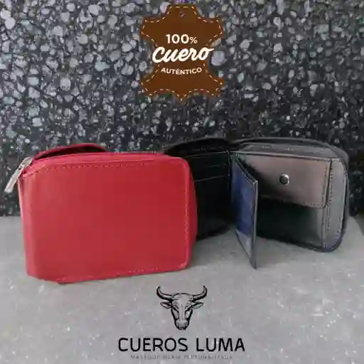 Billetera Cremallera Roja