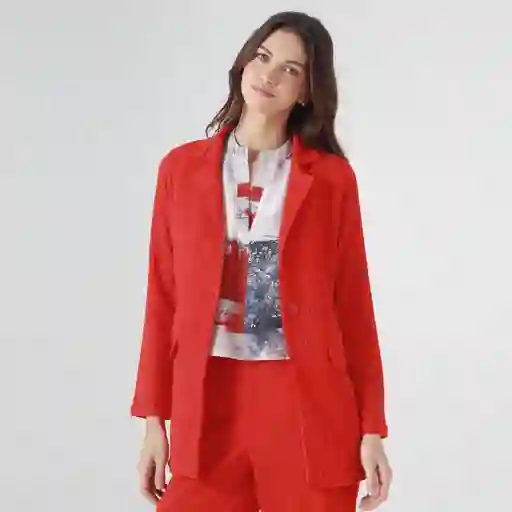 Chaqueta Cuello Sport Manga Larga Color-rojo-s