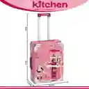 Set De Cocina Infantil Portátil Maleta Para Niña Con Luz Y Sonido
