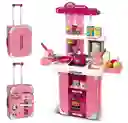 Set De Cocina Infantil Portátil Maleta Para Niña Con Luz Y Sonido