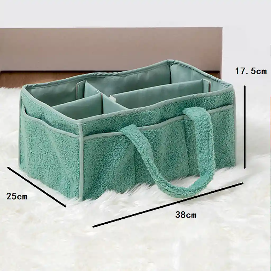 Bolso Organizador Rosa De Pañales Para Bebé, Con Compartimientos Separados, Asas Para Agarre Fácil, Hecho En Felpa, Ideal Para Diversos Artículos Del Bebé