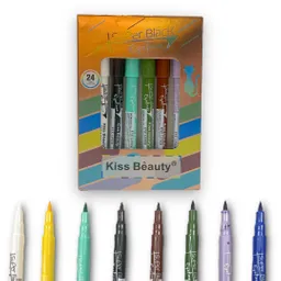 Delineador De Colores Con Tapa De Gato Marca Kiss Beauty