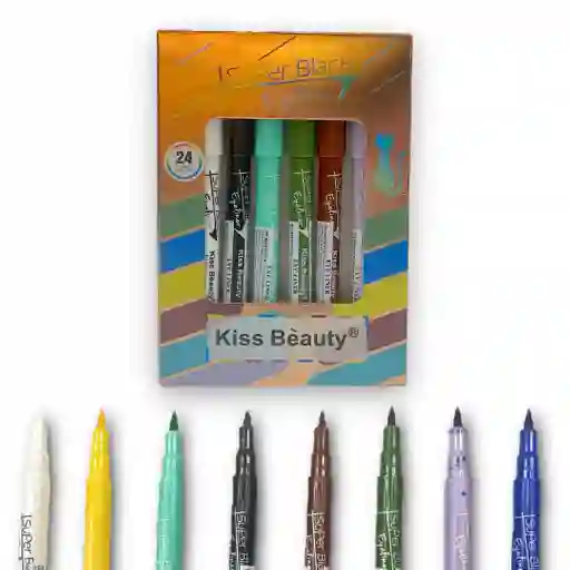 Delineador De Colores Con Tapa De Gato Marca Kiss Beauty
