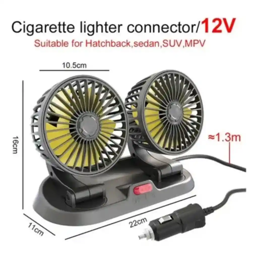 Ventilador Doble Para Coche Carro