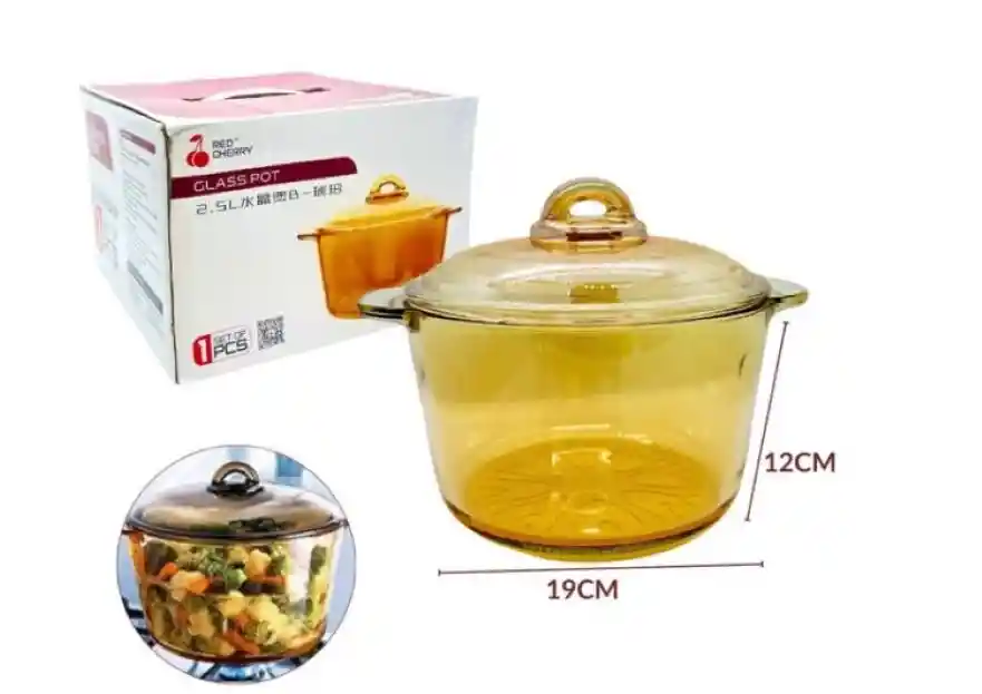 Olla Con Tapa En Vidrio Templado Vitroceramico