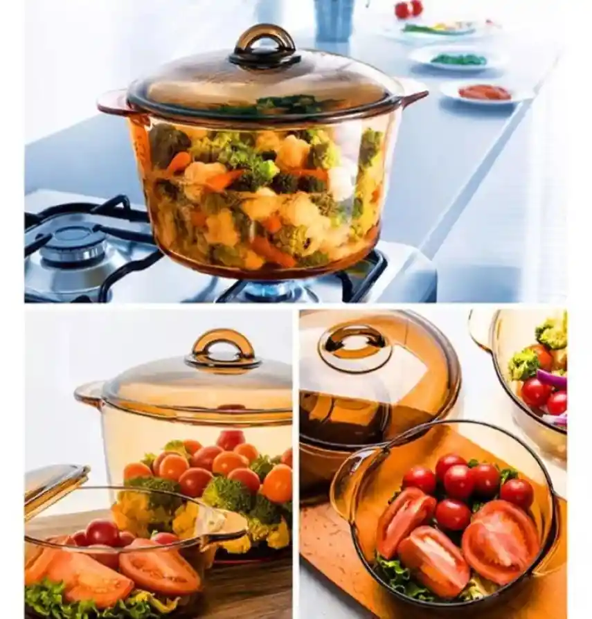 Olla Con Tapa En Vidrio Templado Vitroceramico