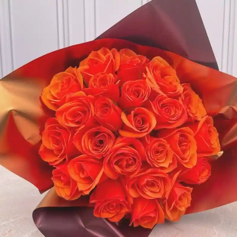 Flores Bouquet 24 Rosas Naranja