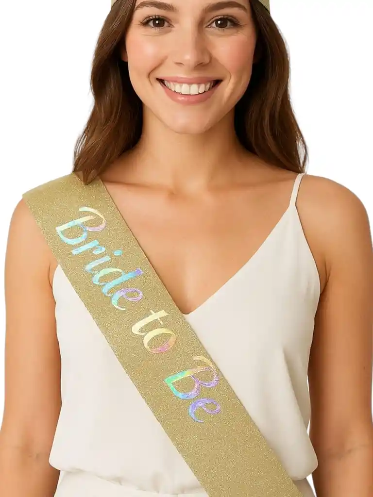 Banda Tornasol Bride To Be Despedida Soltera Novia X1 Dorado