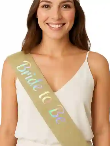 Banda Tornasol Bride To Be Despedida Soltera Novia X1 Dorado