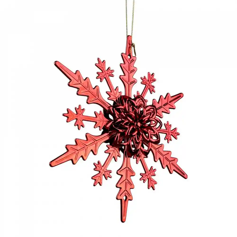 Adorno Arbol Santini Copo Nieve 13x3cm Rojo Plastico